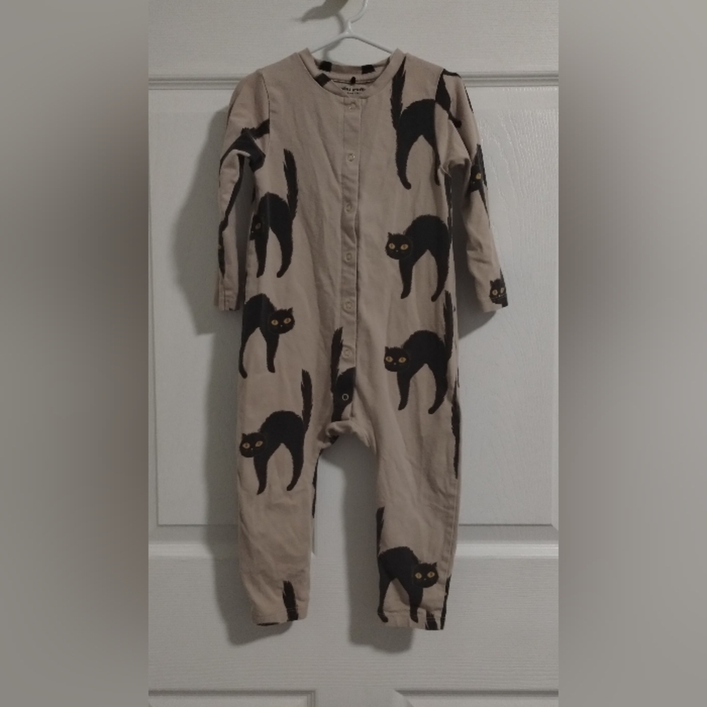 Mini Rodini Black Cats Jumpsuit 12-18 (80/86) EUC